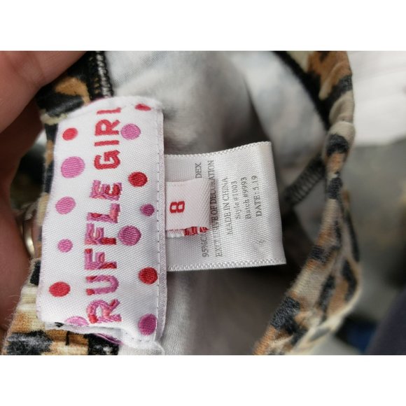 Ruffle Girl Cheetah Print Girls Elastic Waist Leggings Size 8‎ - Picture 4 of 10